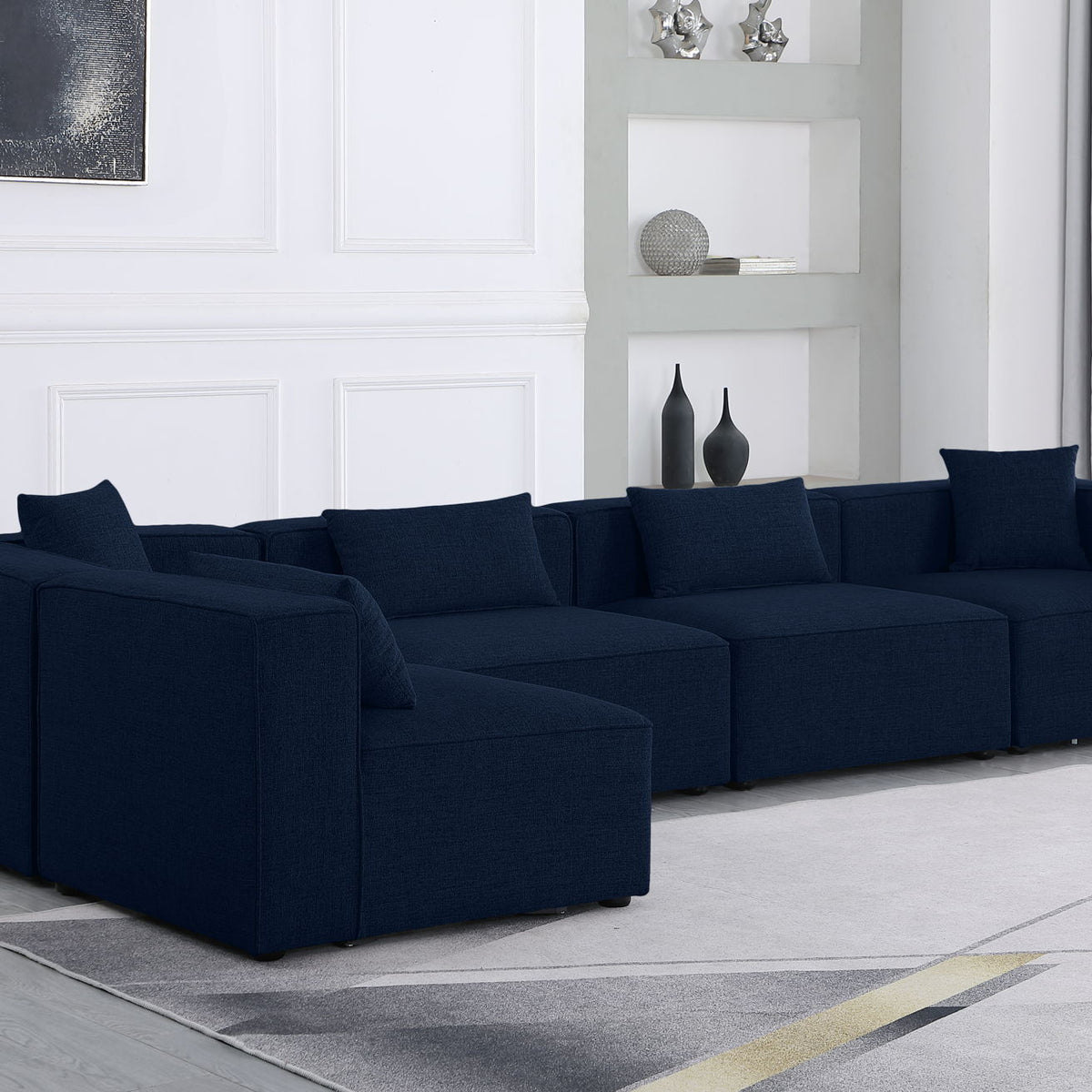 Cube - Linen 5 Piece Modular Sectional