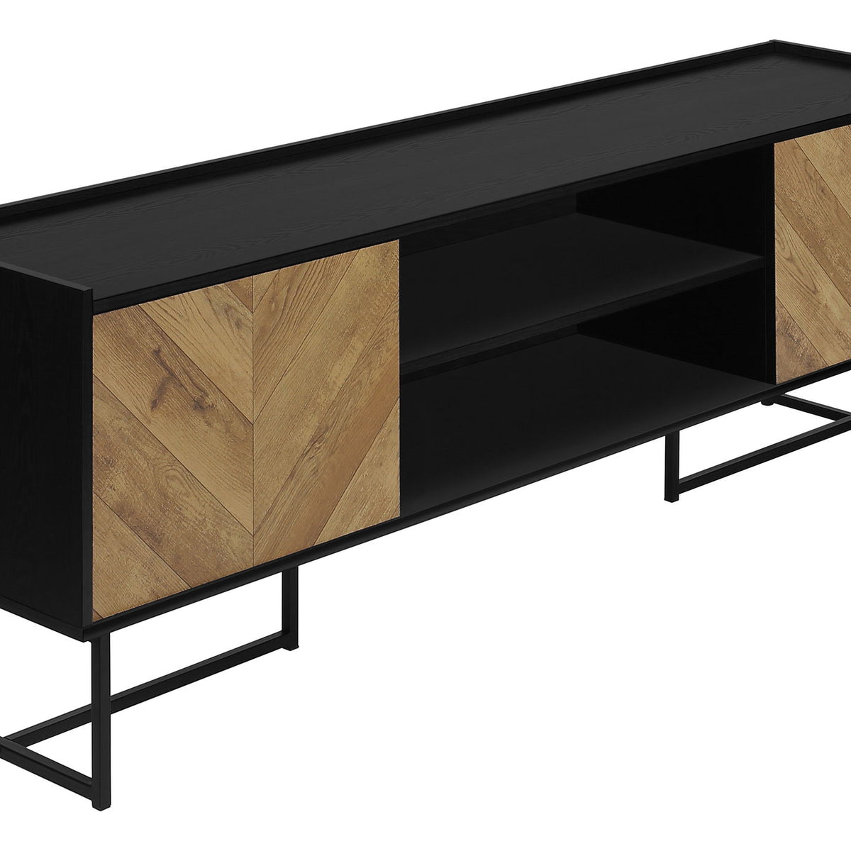 TV Stand, Console, Media Entertainment Center, Storage Cabinet, Modern - Black