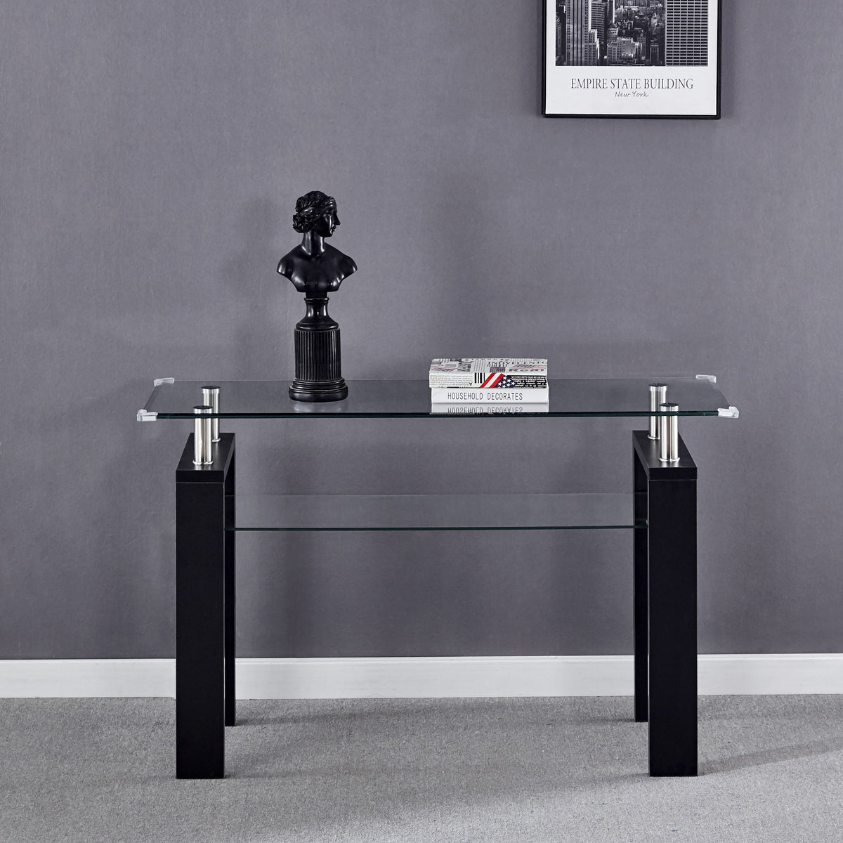 Clear Glass Top Side Table, Modern Design For Home