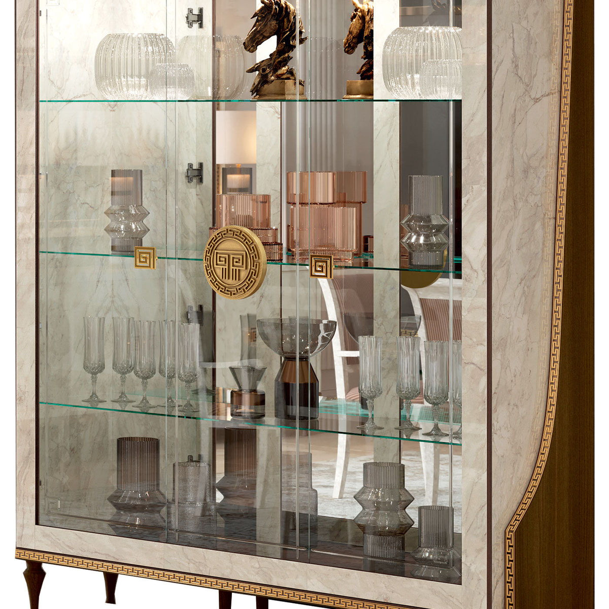 Romantica - 3 Door China - Light Beige / Brown Walnut