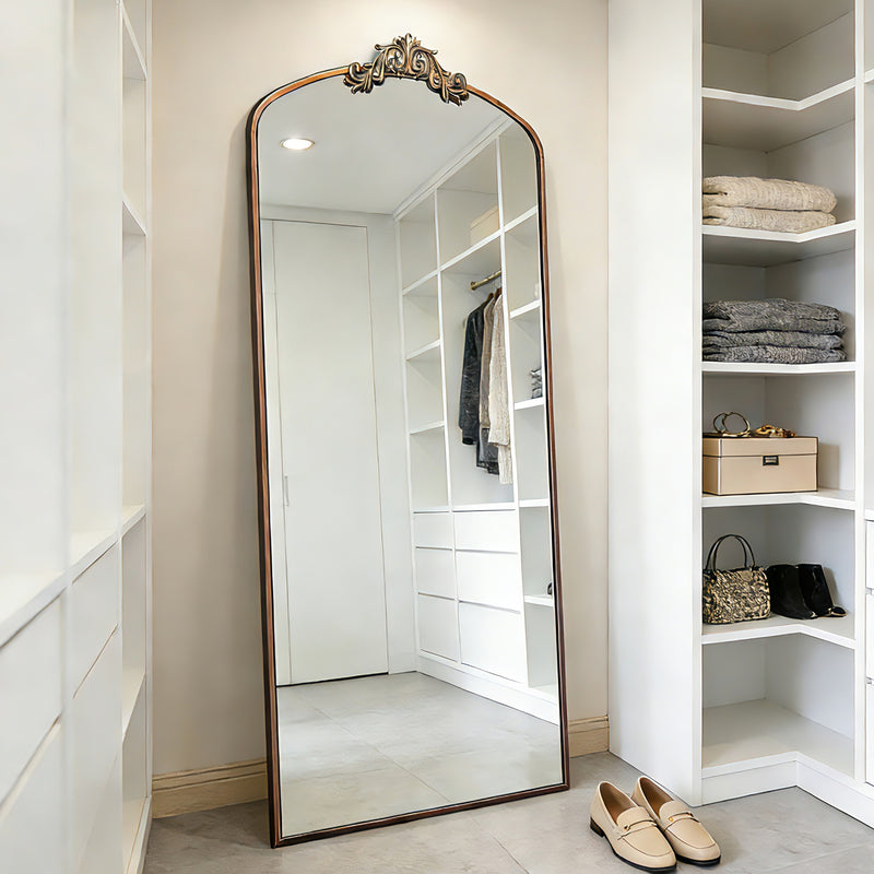Floor Mirror Full-Length Floor Standing Brown 36-inch