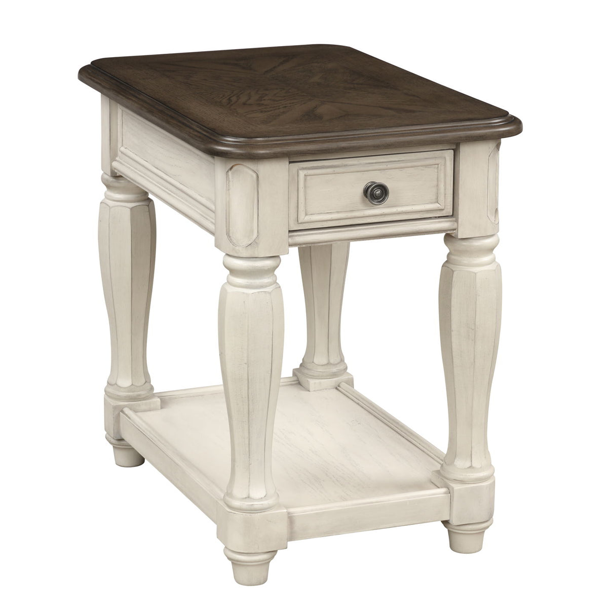 Chairside Table With Storage - Antique White