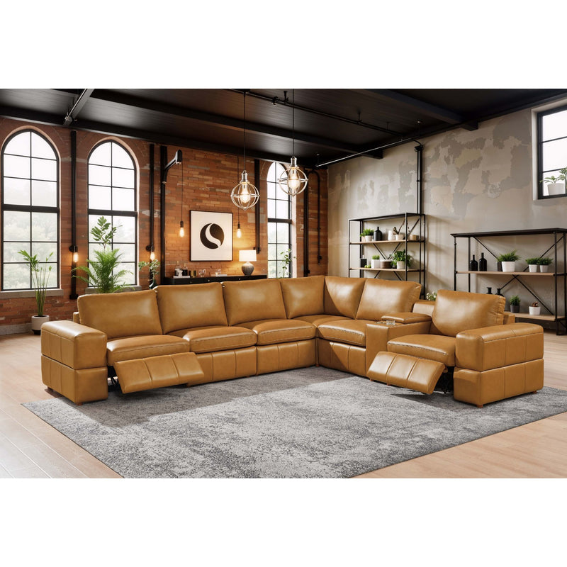 Upholstered Large Arms Sectional With Recliner Seats