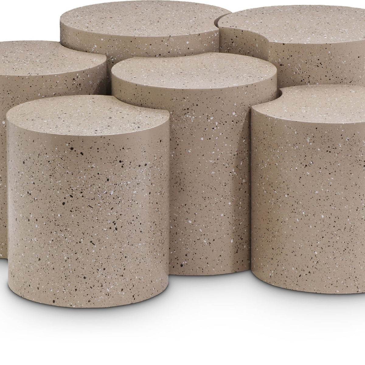 Dimple - 20" 6 Piece Modular Coffee Table - Terazzo Finish