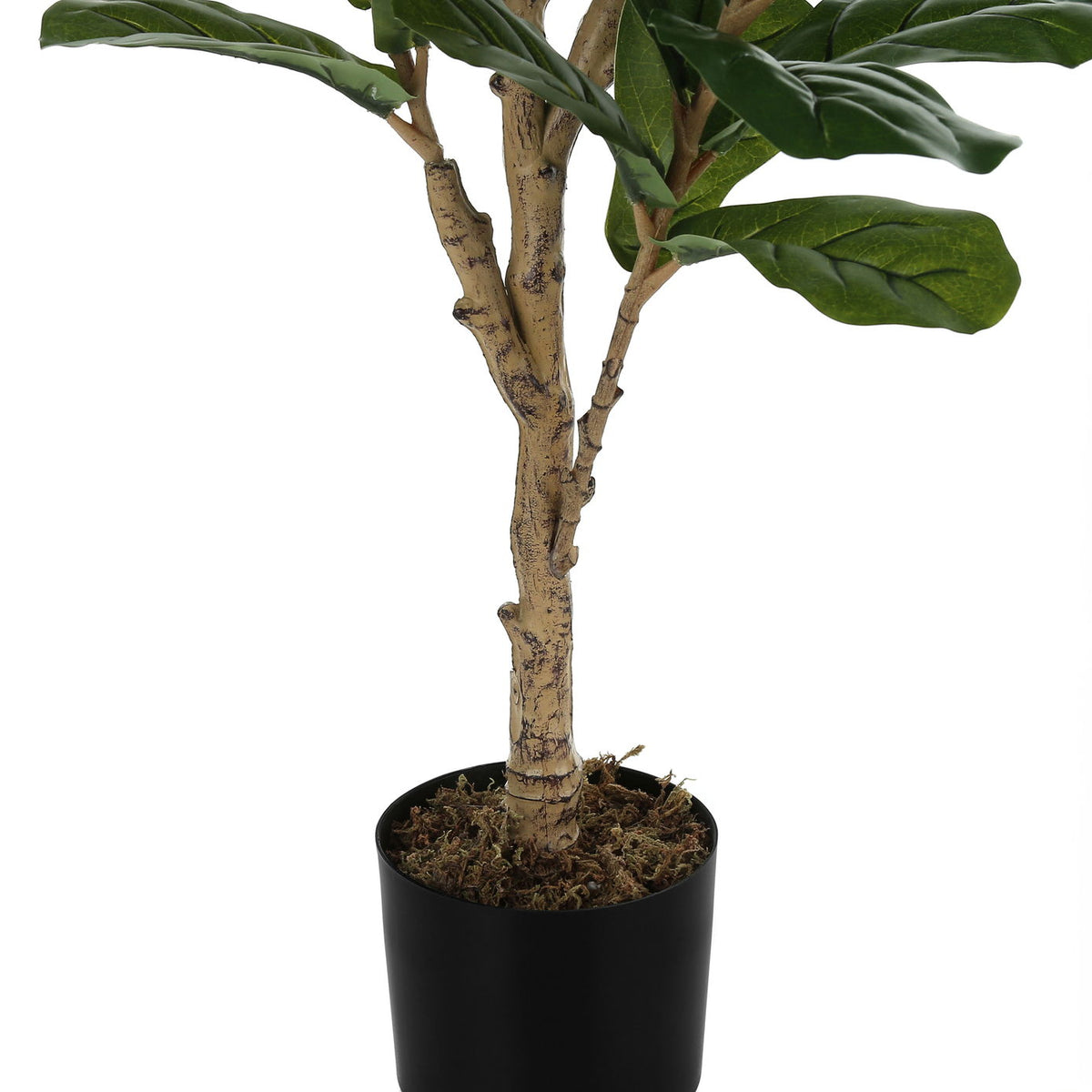 47" Tall, Artificial Plant, Fiddle Tree, Indoor, Faux, Fake, Floor, Greenery, Potted, Real Touch, Decorative - Green / Black