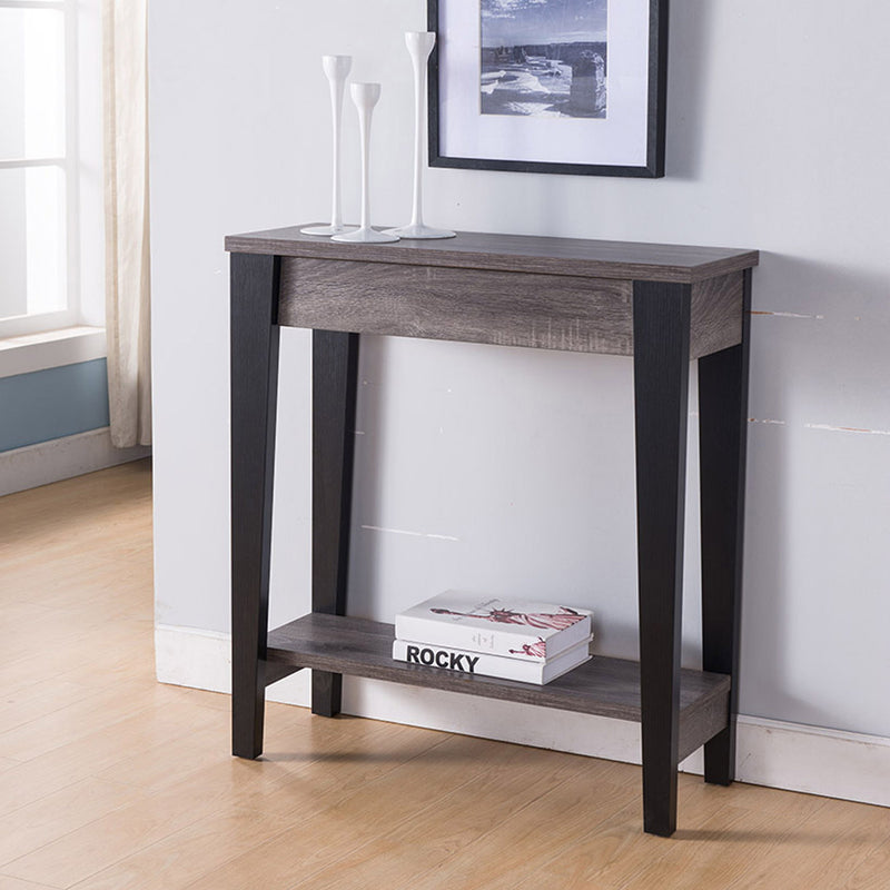 Modern Two Toned Console With Two Shelves
