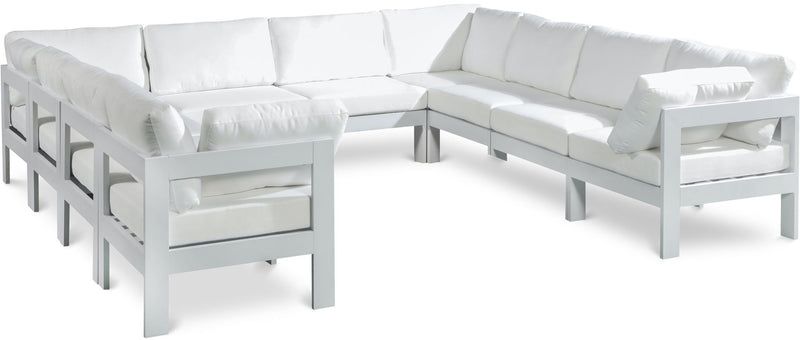 Nizuc - Outdoor Patio 10 Piece Modular Sectional With White Frame