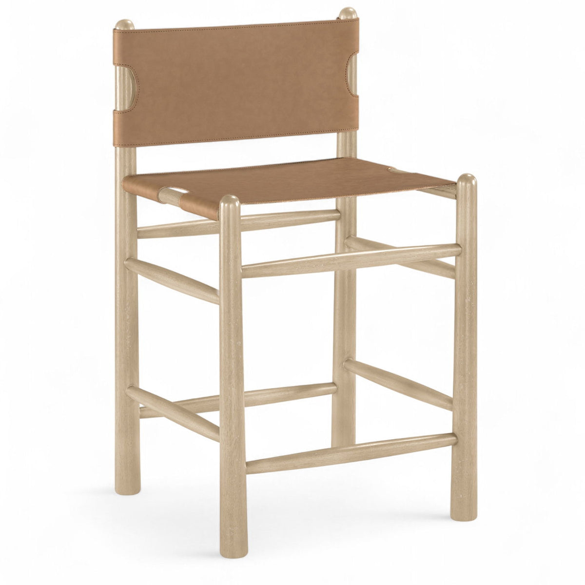 Santos - Upholstered Counter Stool With Stained Natural Base