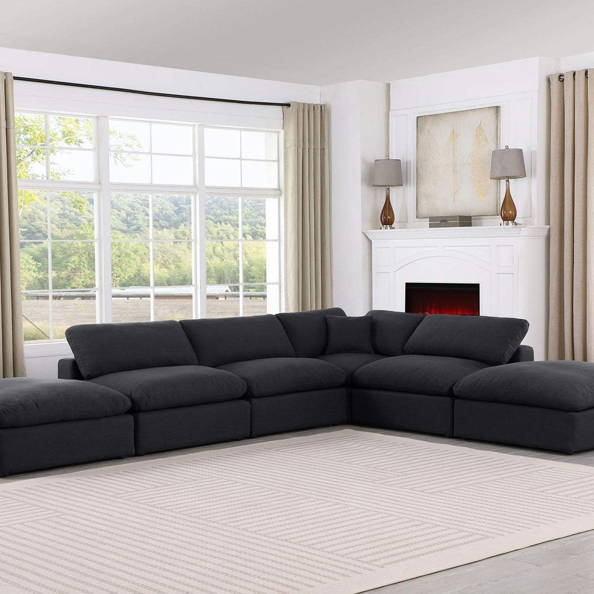 Comfy - 6 Piece Linen Modular Sectional