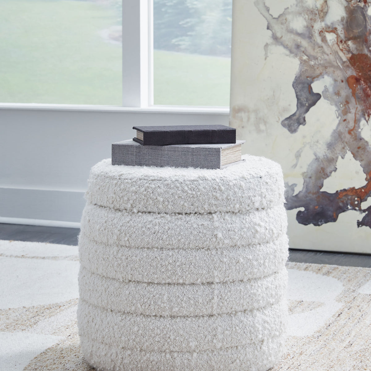 Duntler - Storage Ottoman - Ivory