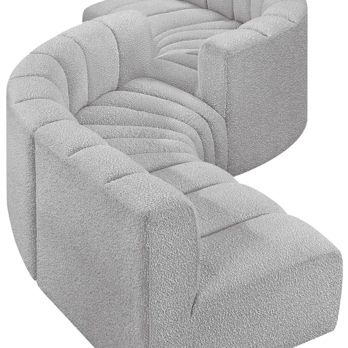 Arc - Boucle Fabric 6 Piece Modular Sofa - Black