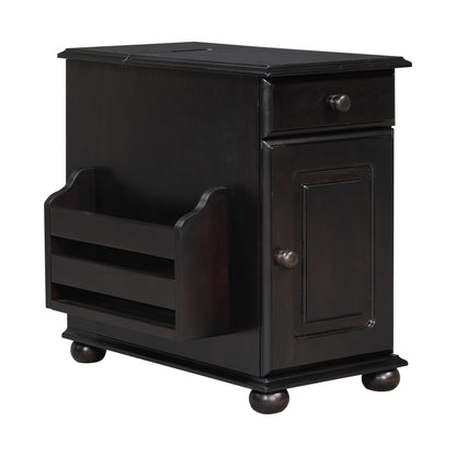 End Table USB Charging Hidden Storage