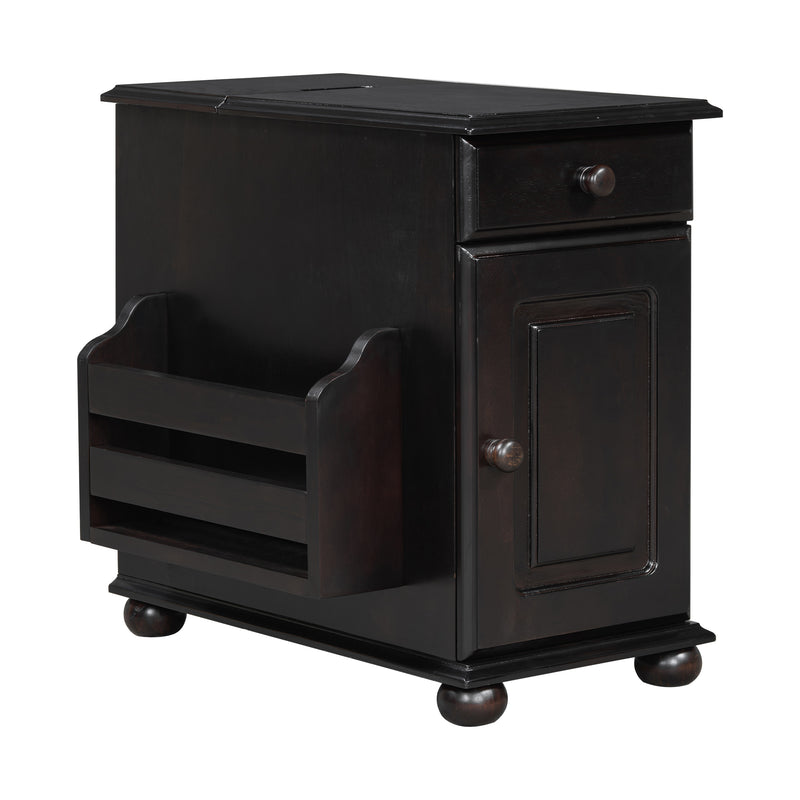 End Table USB Charging Hidden Storage