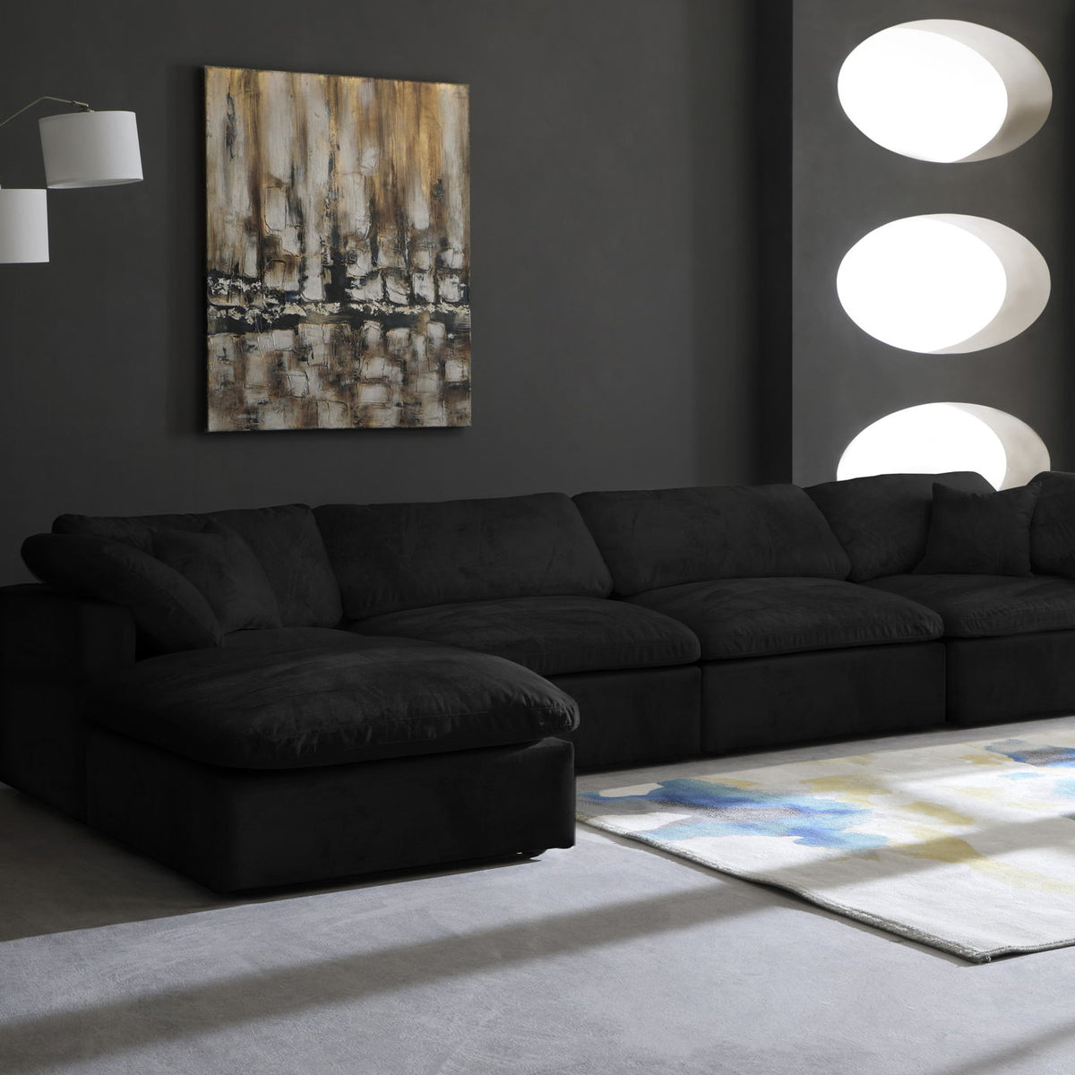 Cozy - 5 Piece Modular Sectional With Chaise