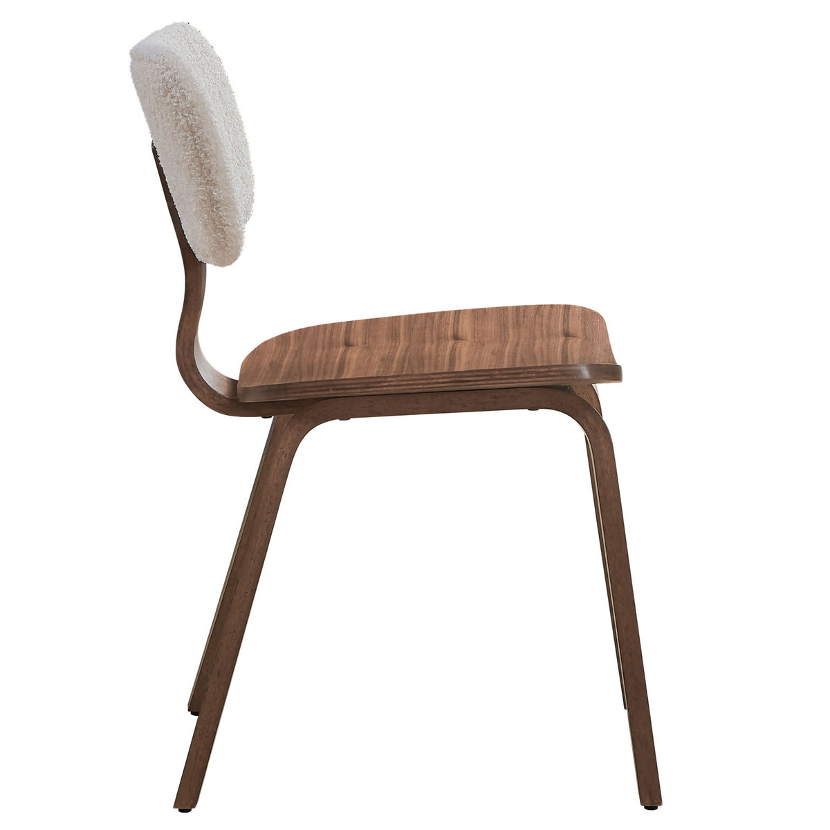 Casson - Boucle 7 Walnut Side Chair (Set of 2) - White / Walnut