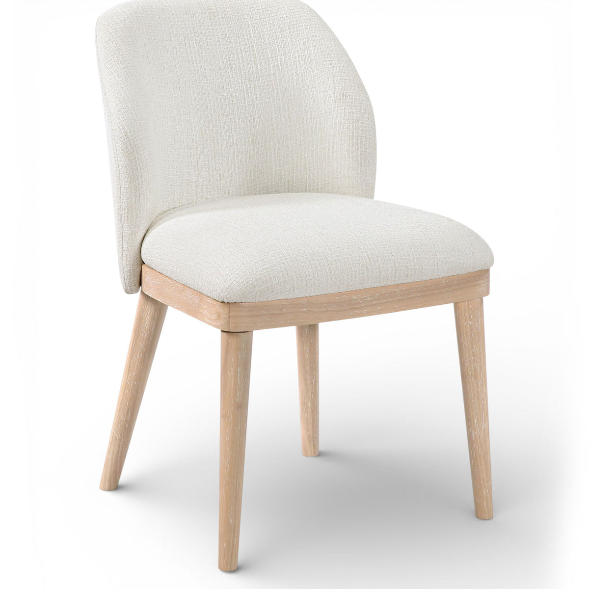 Valeo - Linen Textured Fabric Upholstered Dining Chair (Set of 2) - Painted Natural Base