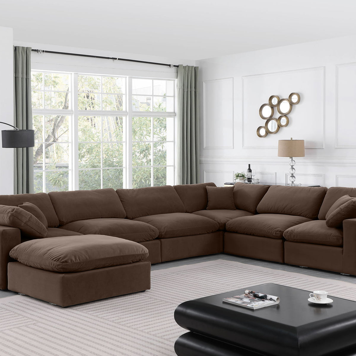 Comfy - 7 Piece Velvet Modular Sectional With Chaise