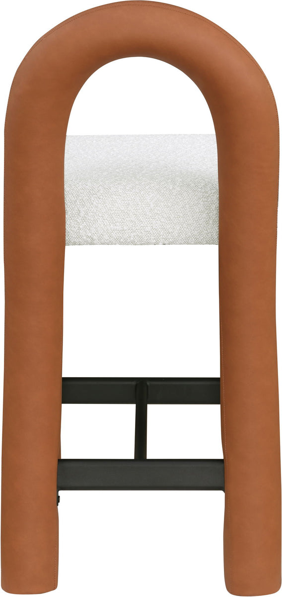 Amari - Vegan Leather and Boucle Fabric Stool