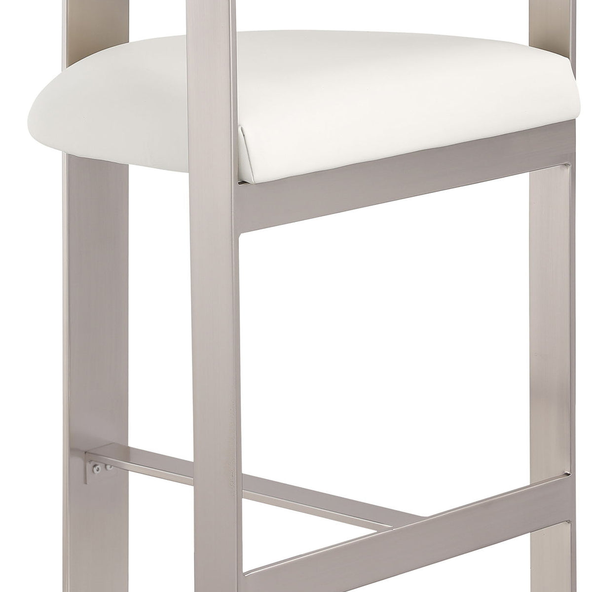 Romeo - Faux Leather Counter Stool With Silver Base (Set of 2)