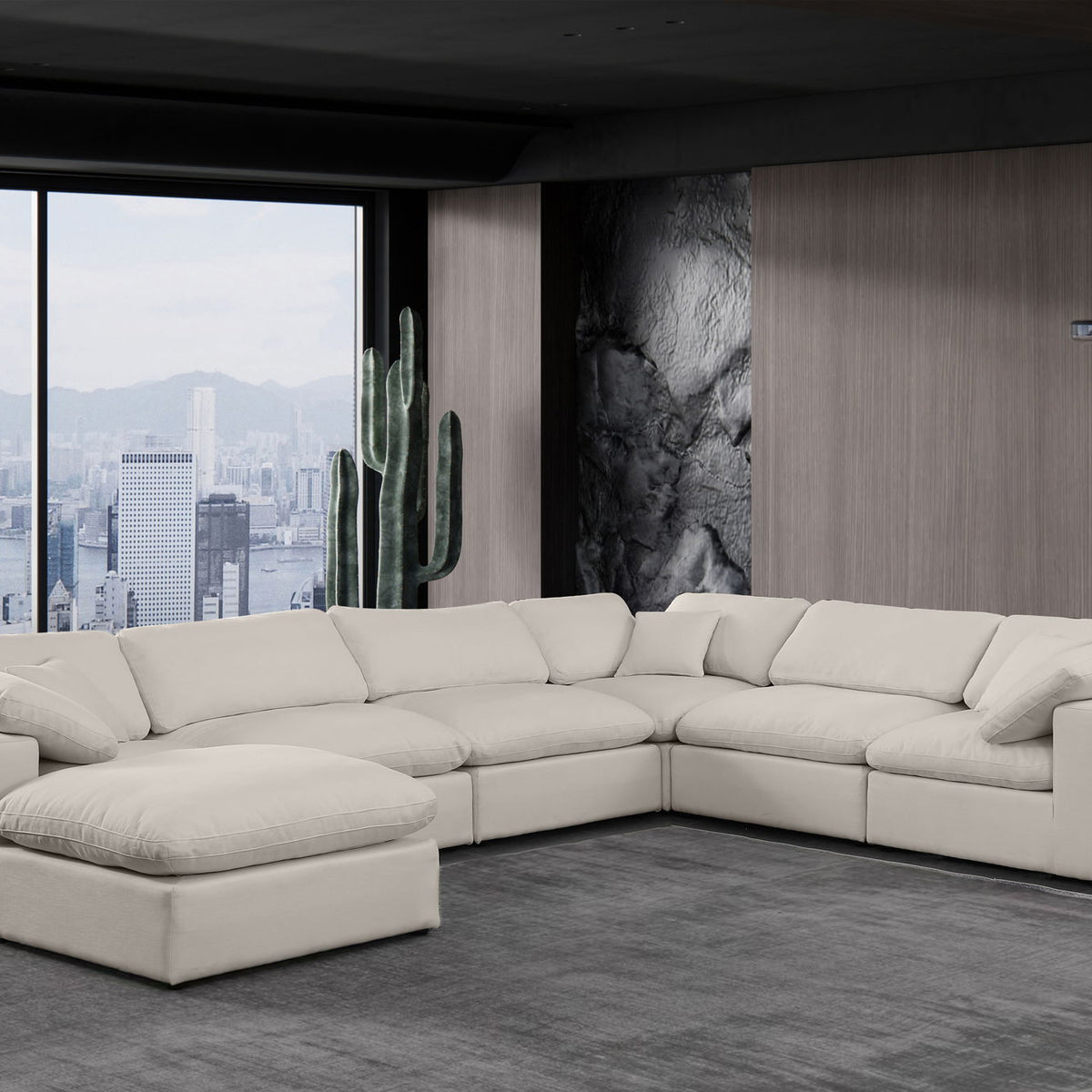 Comfy - 7 Piece Linen Modular Sectional With Chaise