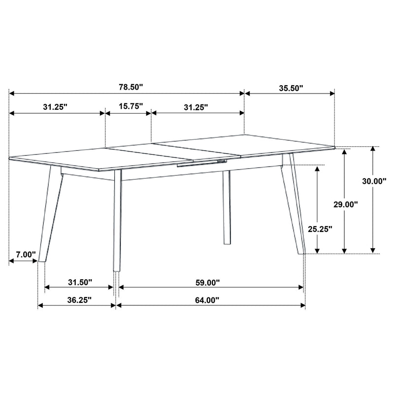 Bellingham - Dining Table With Self Storing Extension Leaf - Black Marble-Look Sintered Stone