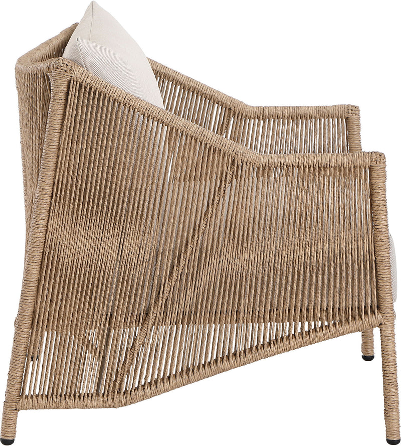 Coastline - Olefin Water Resistant Fabric And Wicker Outdoor Patio Accent Chair - Beige