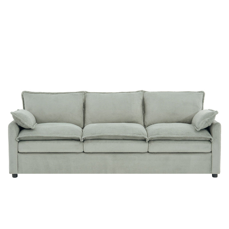 Modern 3 Seater Sofa With Side Storage Pockets For Living Room