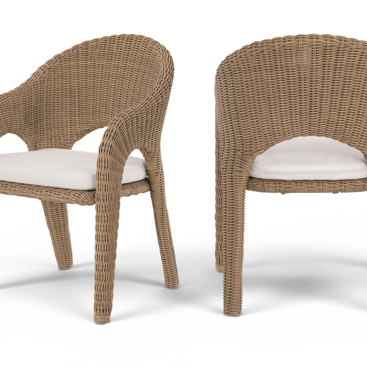 Seacrest - Olefin Water Resistant Fabric And Wicker Outdoor Patio Dining Chair
