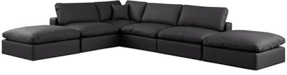 Comfy - 6 Piece Faux Leather Modular Sectional