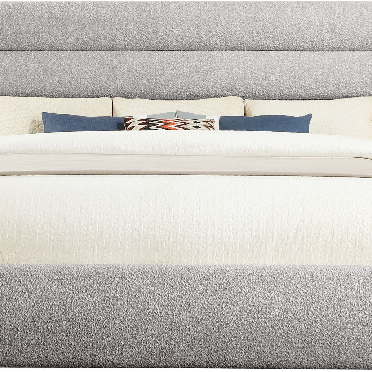 Adam - Boucle Fabric Bed With 52" Headboard