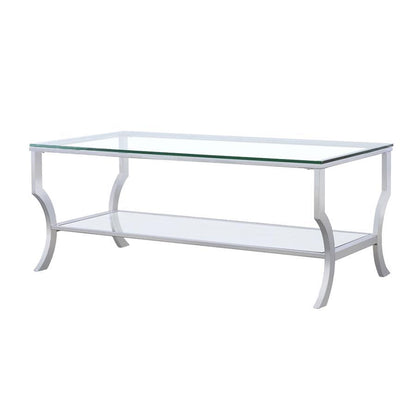 Saide - Rectangular Glass Top Coffee Table - Chrome