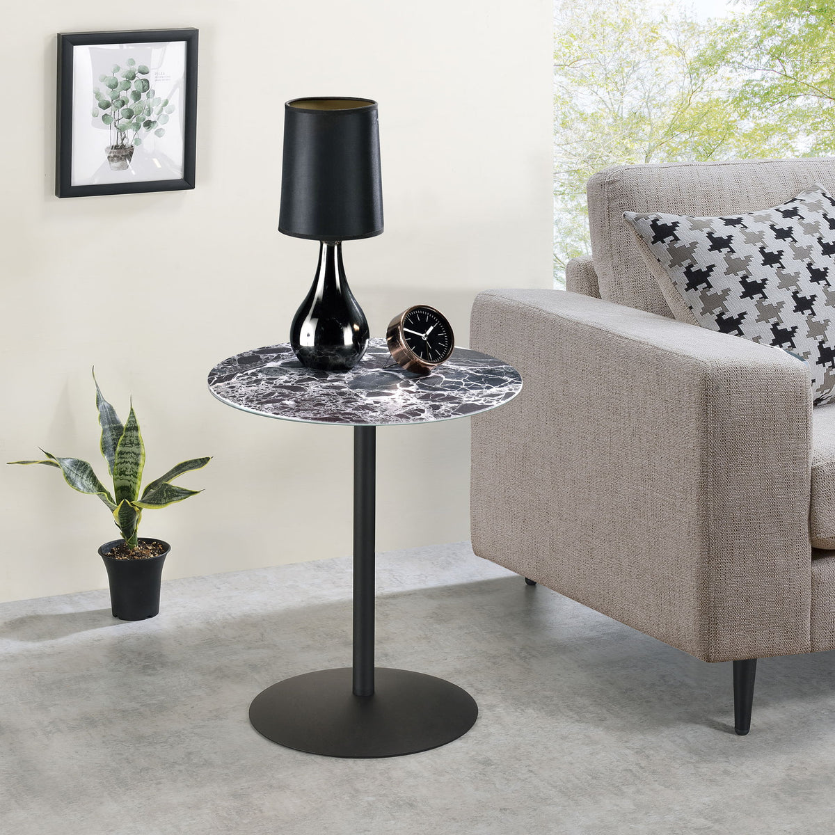 Circa - 17.5" End Table With Marble Textured Top
