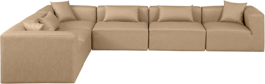 Cube - 6 Piece Modular Corner Sectional - Tan