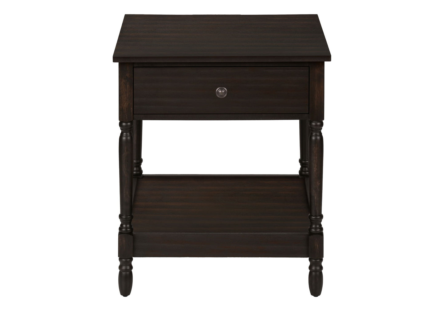 Accent - Table, 2 Tier, Square, Traditional - Walnut