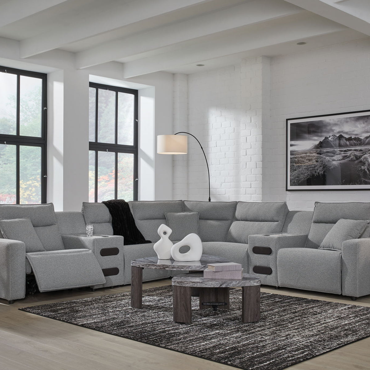 ModMax II - Salt And Pepper - Reclining Sectional