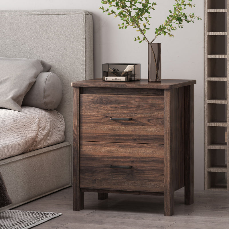 Titeca - Contemporary Wood 2 Drawer Nightstand