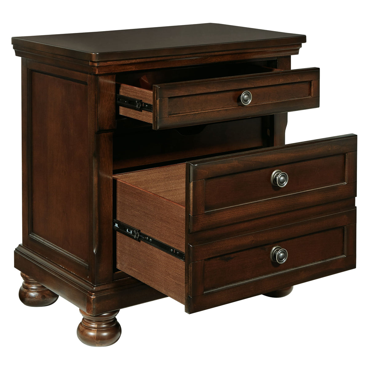 Porter - Two Drawer Night Stand - Dark Brown