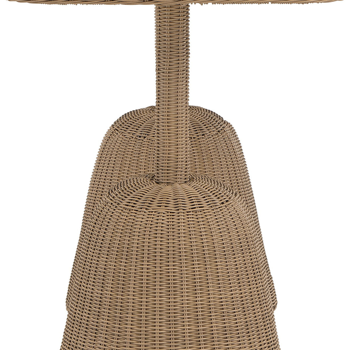 Seacrest - Tempered Glass Top And Wicker Outdoor Patio Bar Height Table
