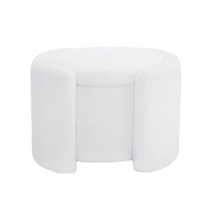 Cozy Boucle Storage Ottoman, Stylish Comfort With Hidden Storage
