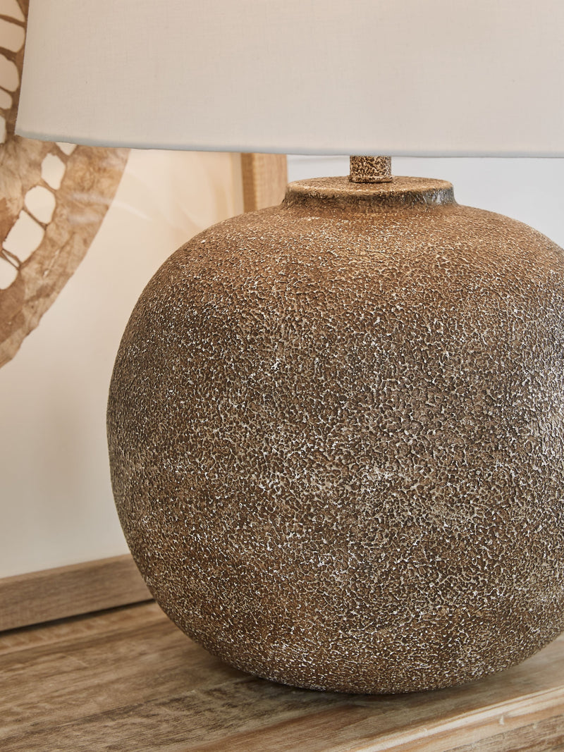 Neavesboro - Metal Table Lamp - Antique Brown / White