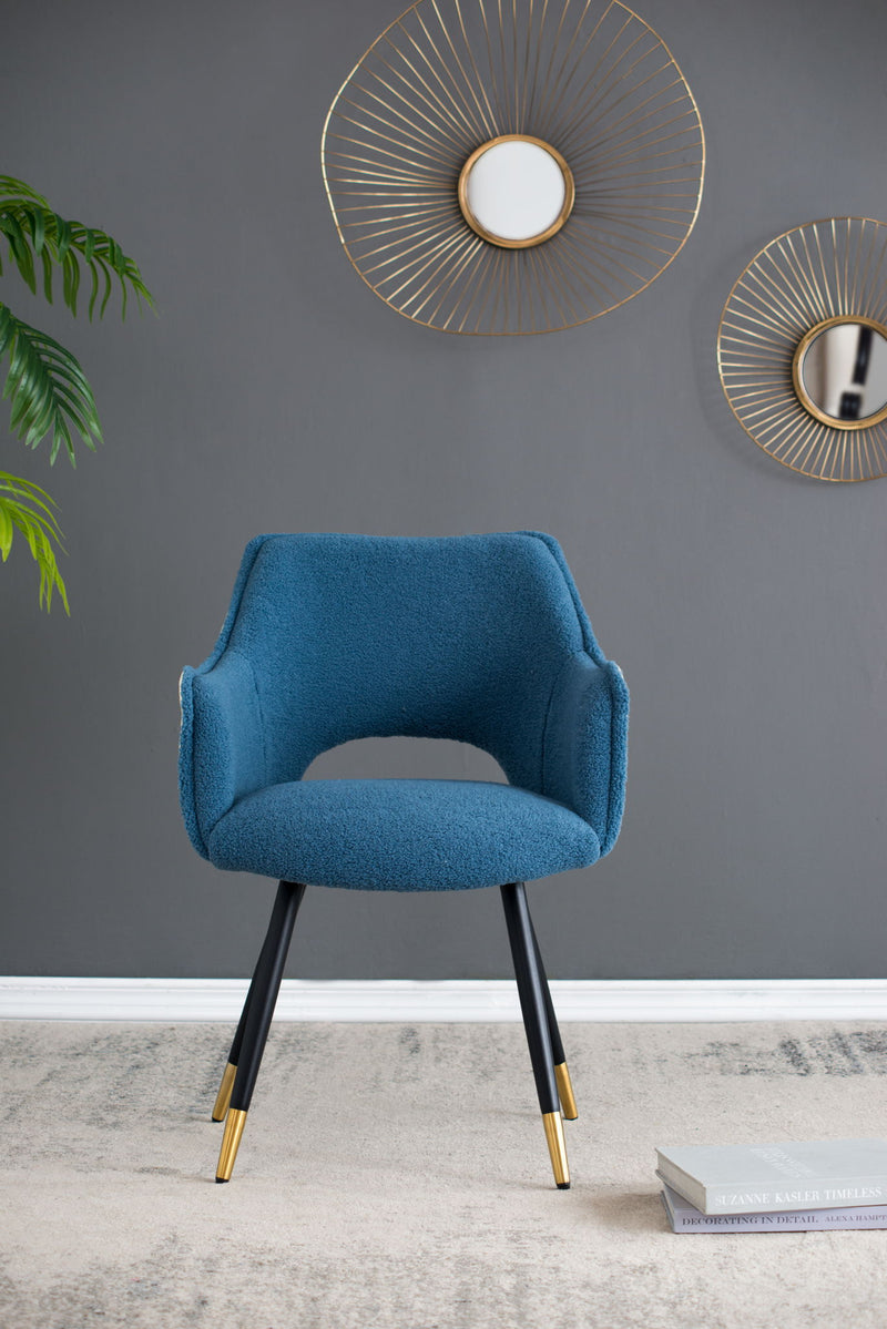 Side Chair, Living Room Bedroom Kitchen Vanity Accent Chair (Set of 2) - Blue