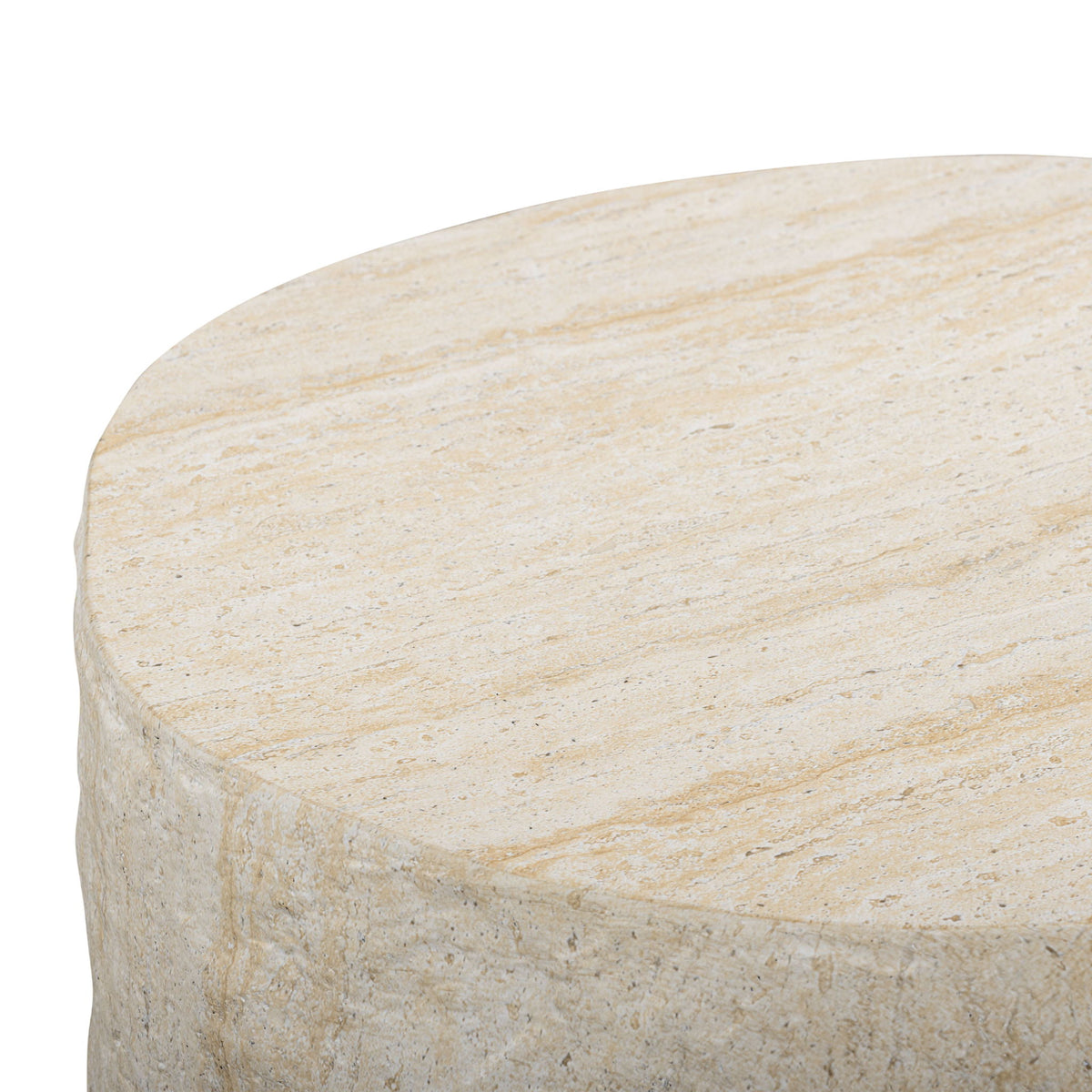 Roxanne - Faux Slab Indoor / Outdoor Side Table - Travertine