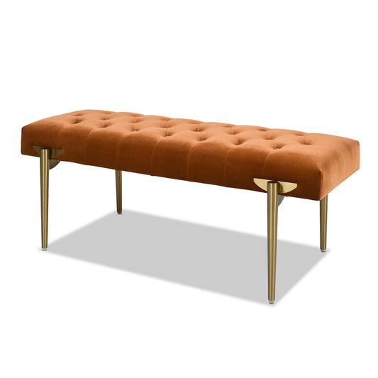 Aria - Upholstered Gold Accent Bench