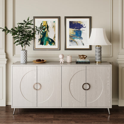 Accent Cabinet Solid Wood Veneer Silver