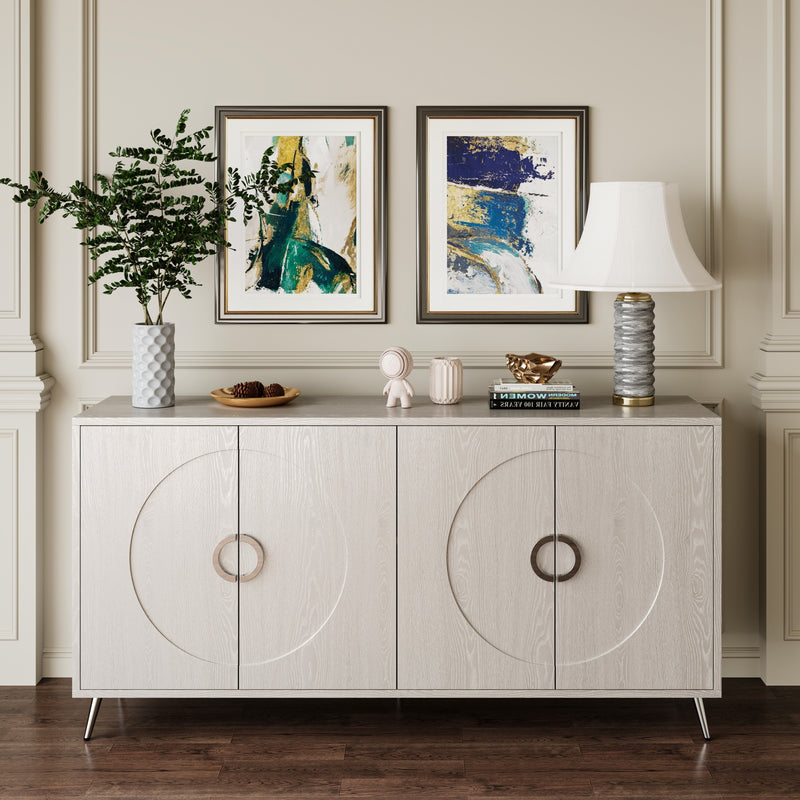Accent Cabinet Solid Wood Veneer Silver