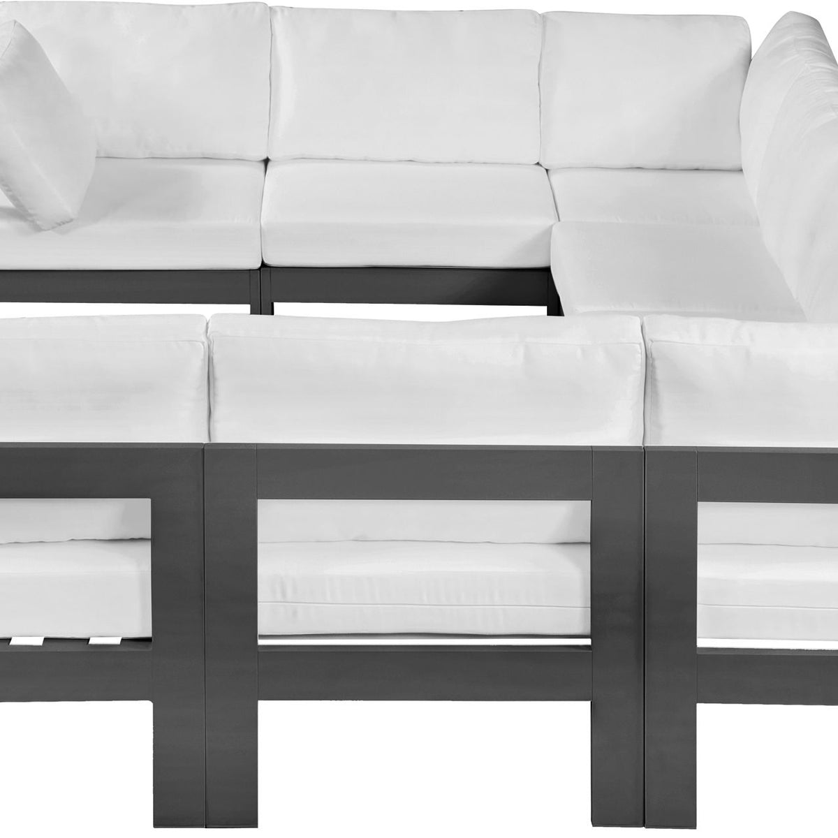 Nizuc - Outdoor Patio 8 Piece Modular Sectional With Gray Frame