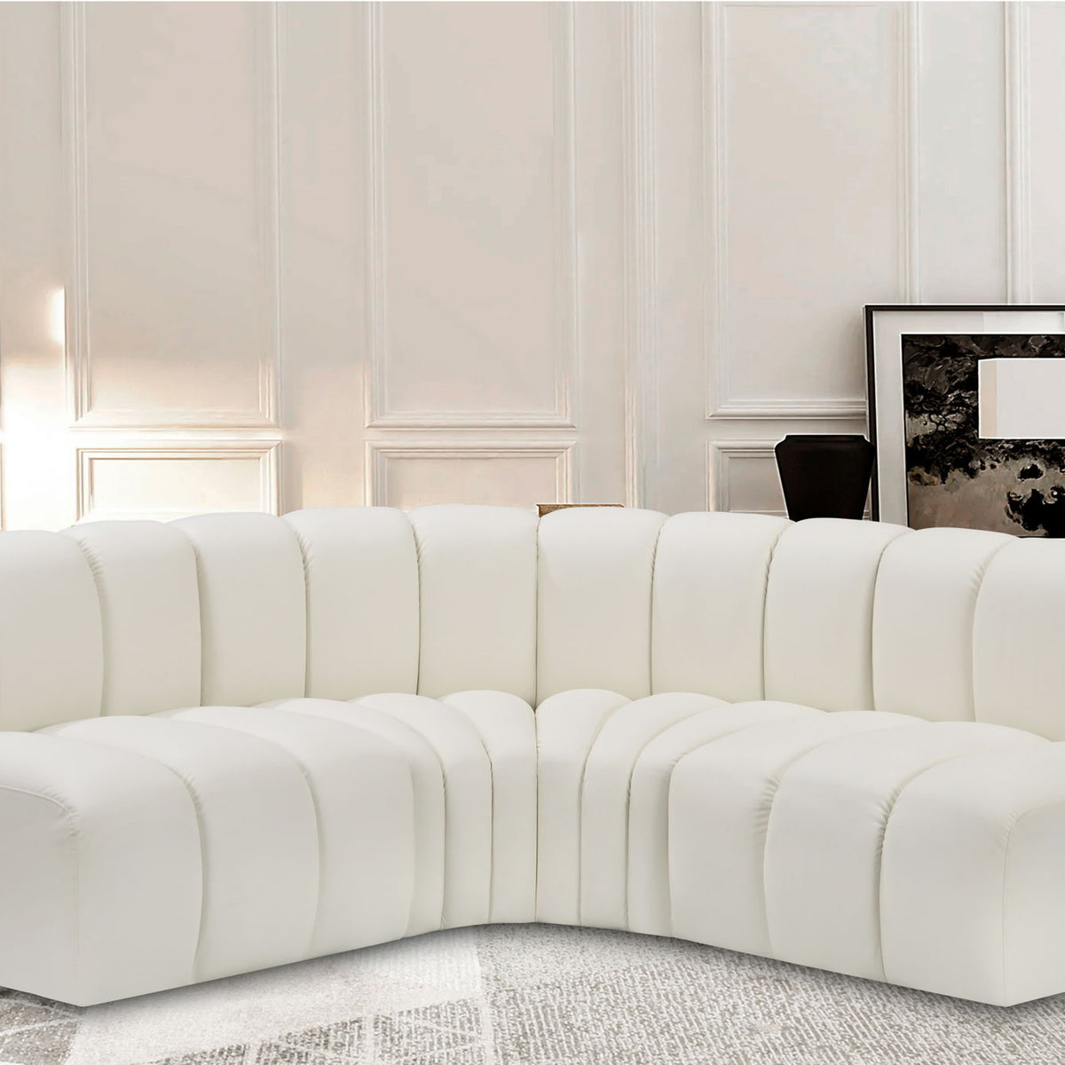 Arc - Faux Leather 4 Piece Corner Modular Sofa