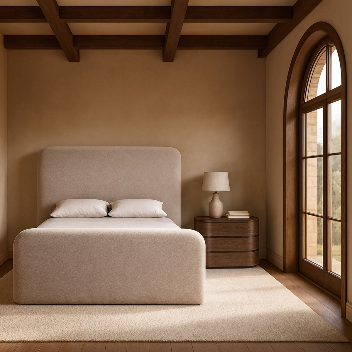 Fira - Chenille Fabric Upholstered Bed