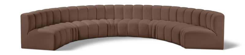 Arc - Faux Leather 8 Piece U-Shaped Modular Sofa