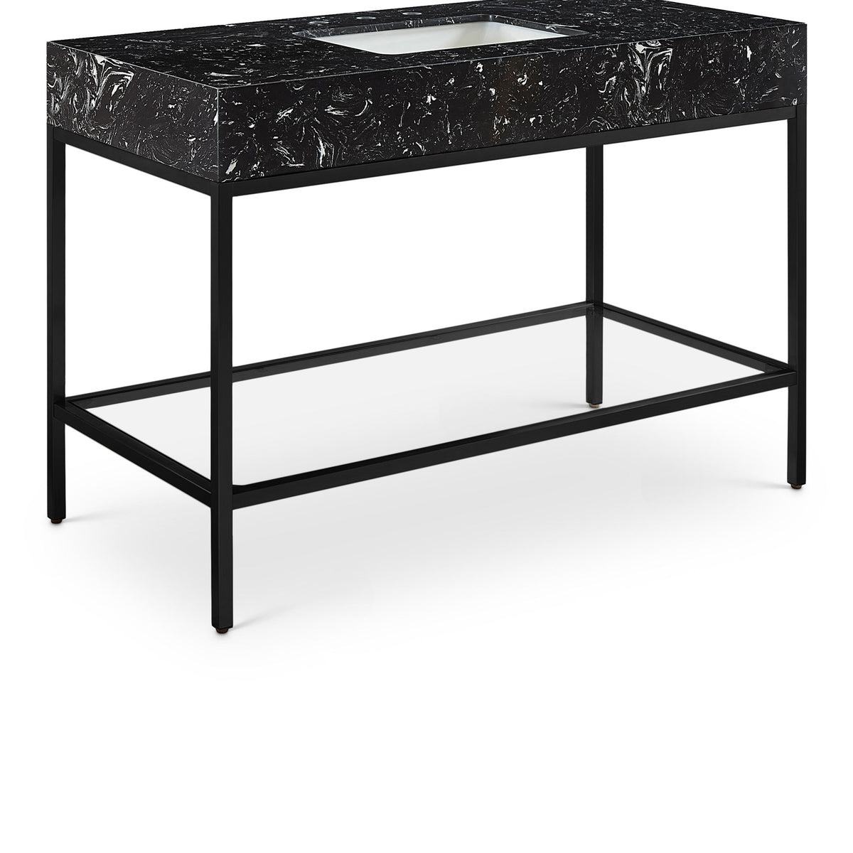 Marmo - Engineered Marble Bathroom Vanity With Black Base